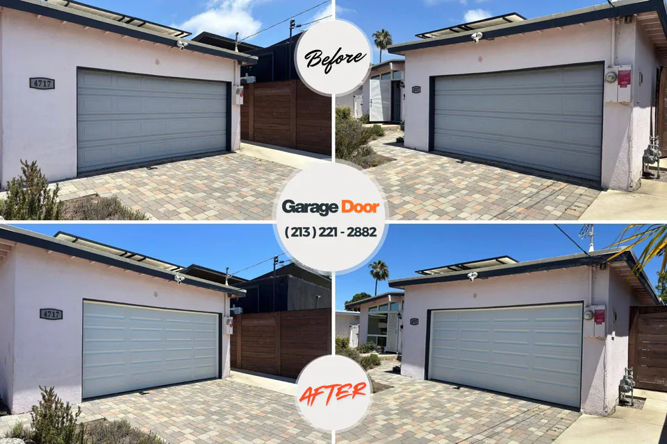 Before and after: garage door repair Wellsville, KS